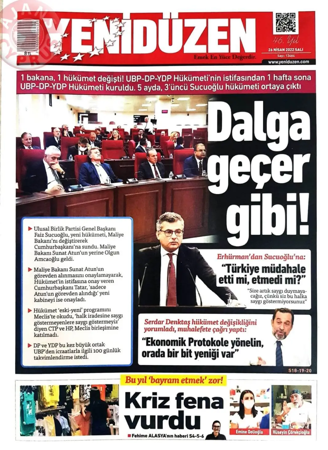 26 Nisan 2022 Salı Gazete Manşetleri 8