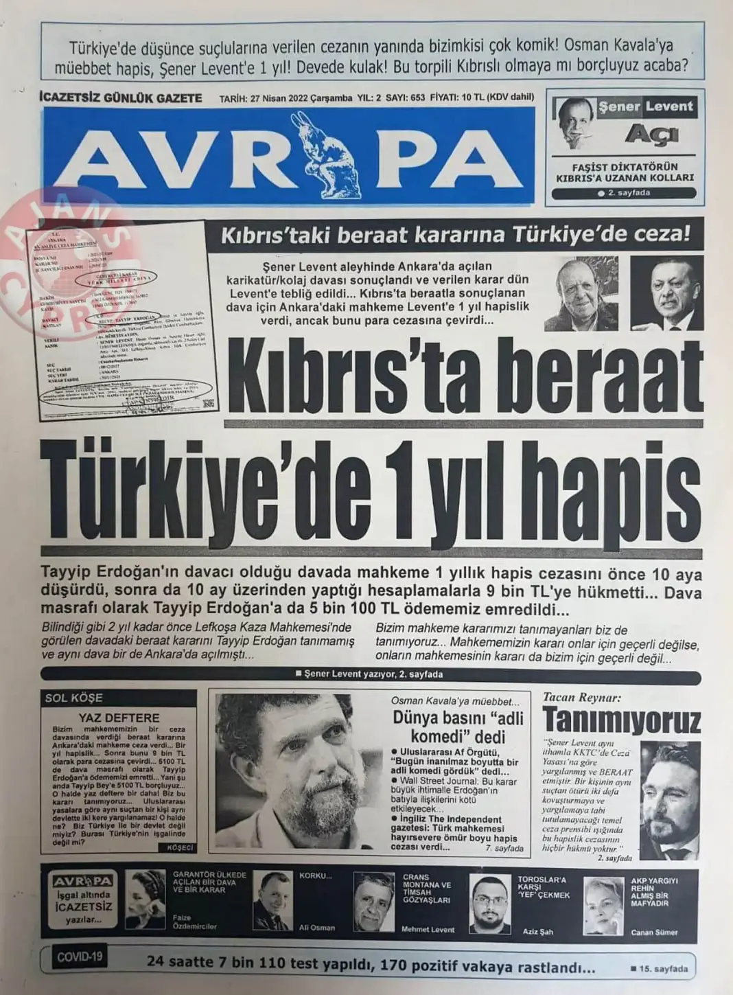 27 Nisan 2022 Çarşamba Gazete Manşetleri 10