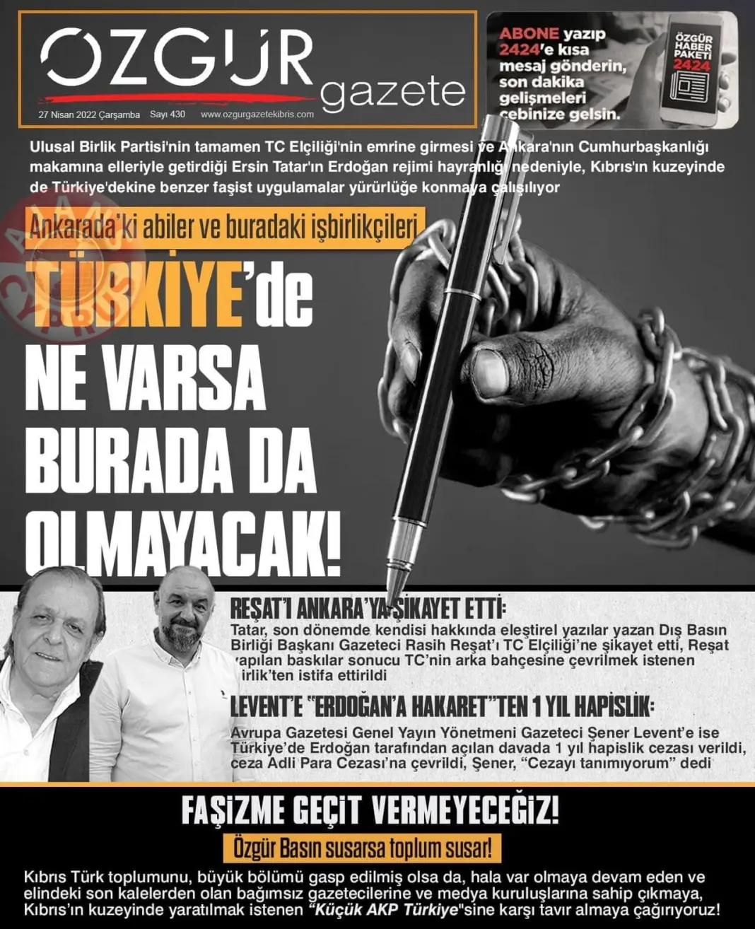 27 Nisan 2022 Çarşamba Gazete Manşetleri 13