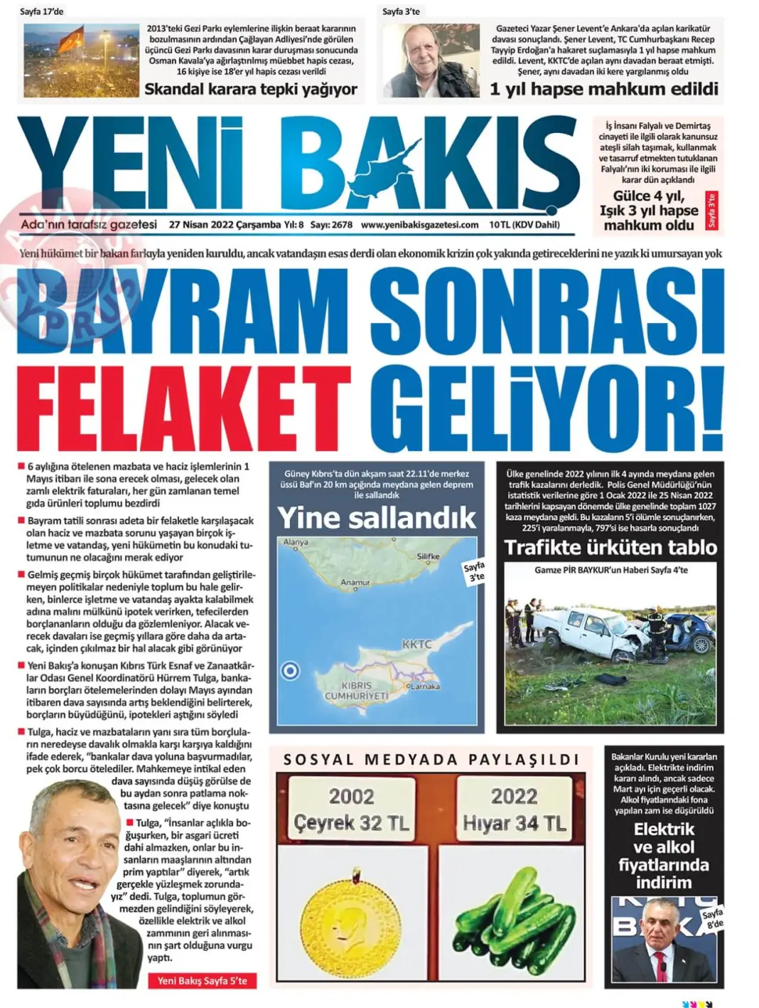 27 Nisan 2022 Çarşamba Gazete Manşetleri 6