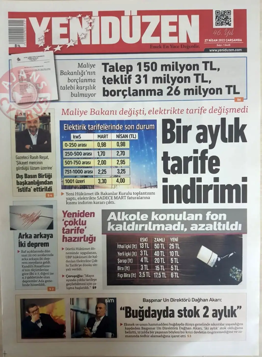 27 Nisan 2022 Çarşamba Gazete Manşetleri 7