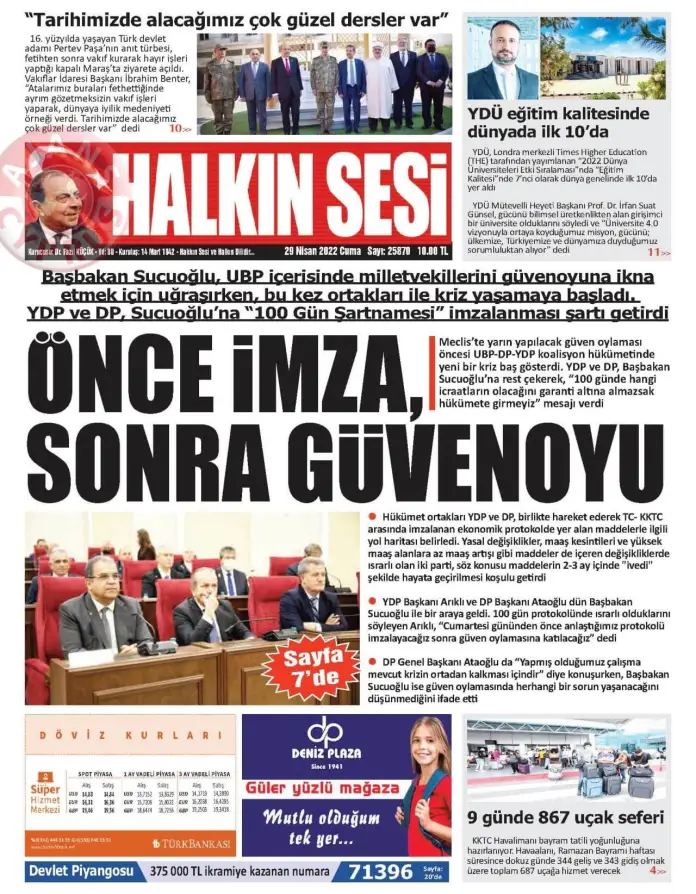 29 Nisan 2022 Cuma Gazete Manşetleri 4