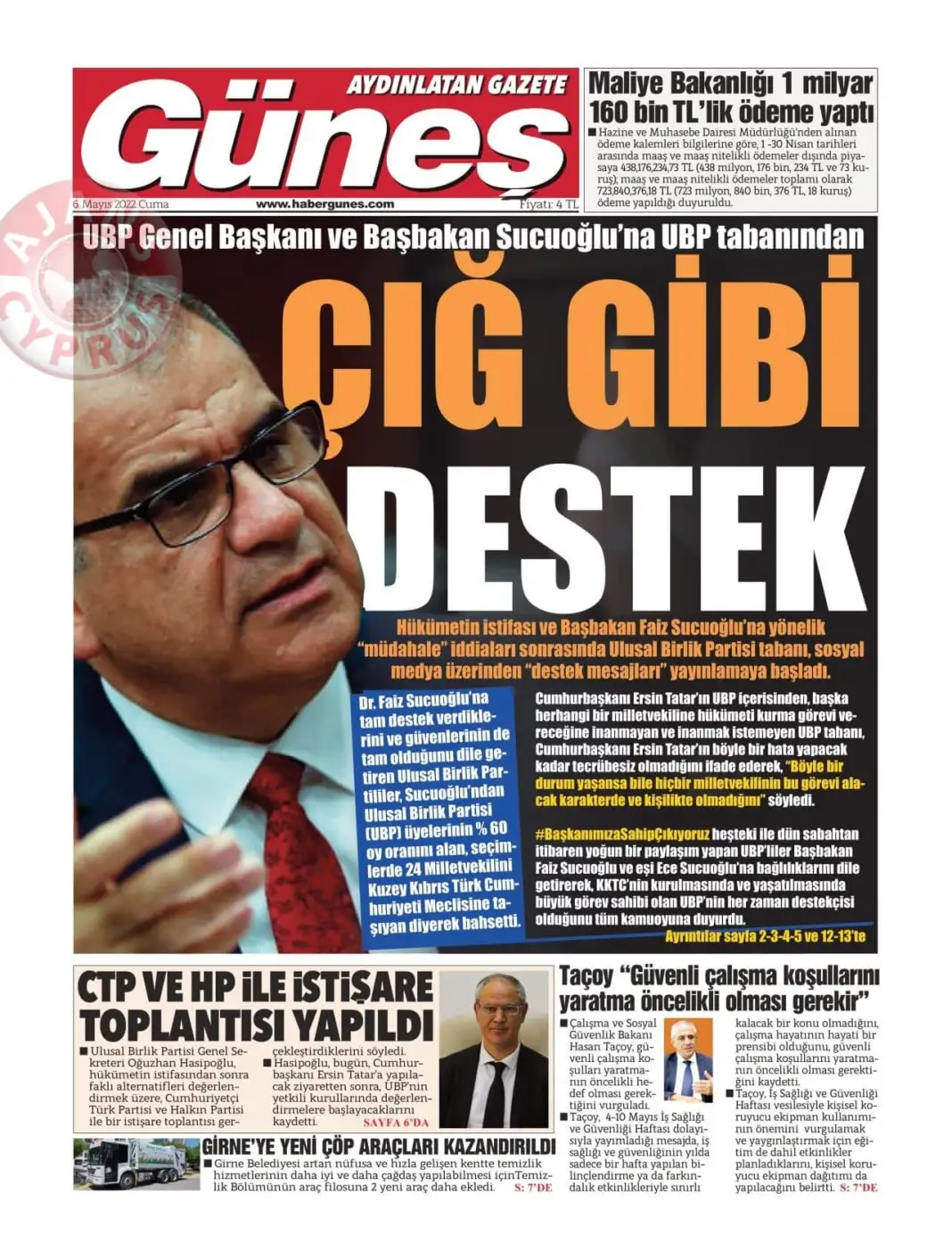 6 Mayıs 2022 Cuma Gazete Manşetleri 8