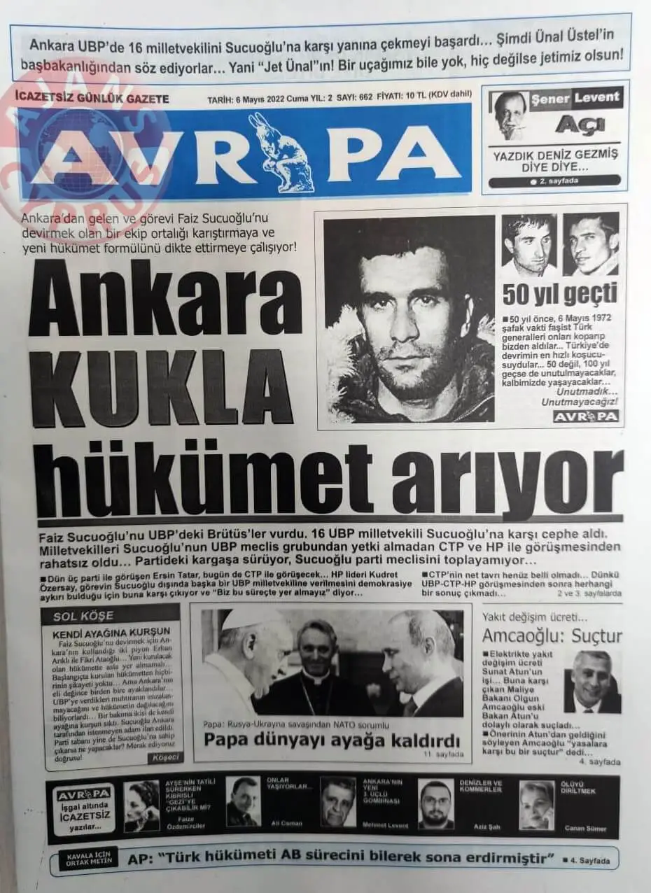6 Mayıs 2022 Cuma Gazete Manşetleri 9