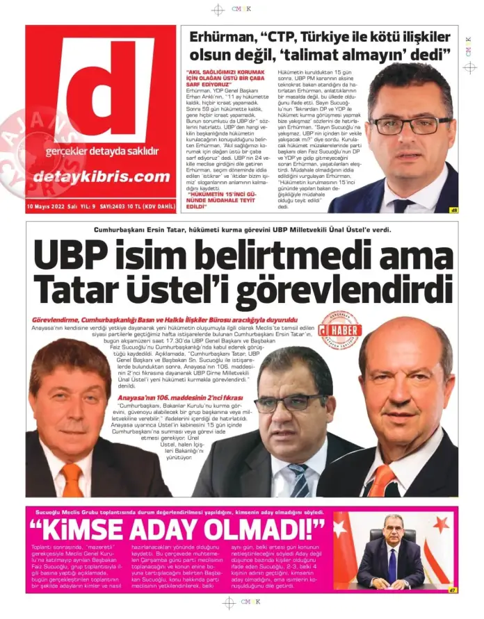 10 Mayıs 2022 Salı Gazete Manşetleri 8