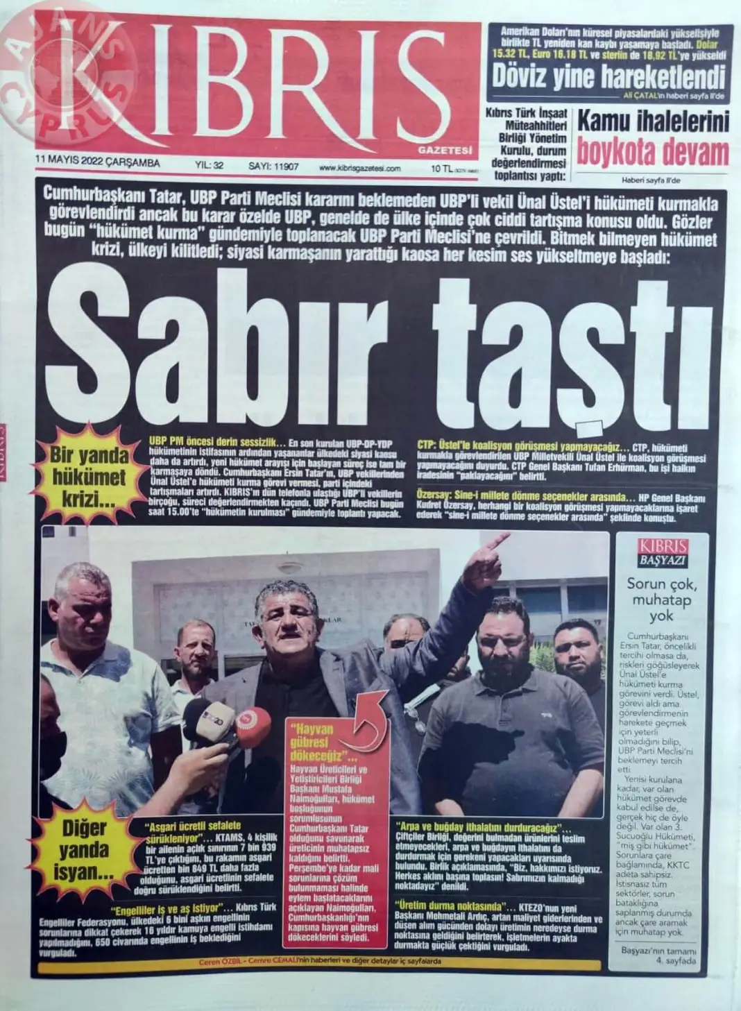 11 Mayıs 2022 Çarşamba Gazete Manşetleri 4