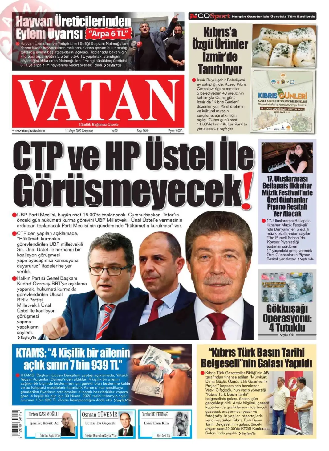 11 Mayıs 2022 Çarşamba Gazete Manşetleri 6