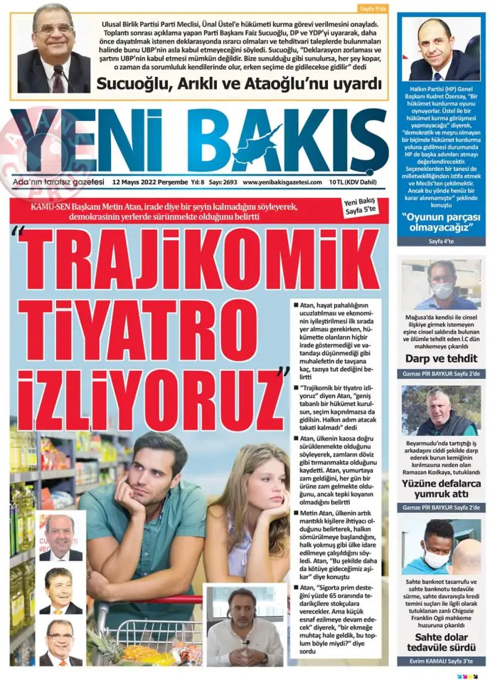 12 Mayıs 2022 Perşembe Gazete Manşetleri 7