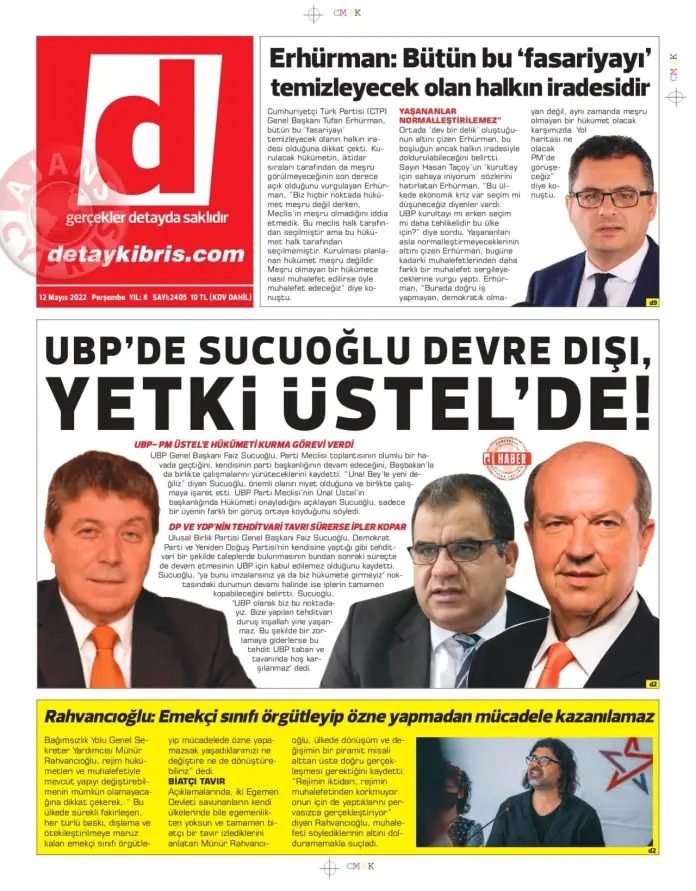 12 Mayıs 2022 Perşembe Gazete Manşetleri 8