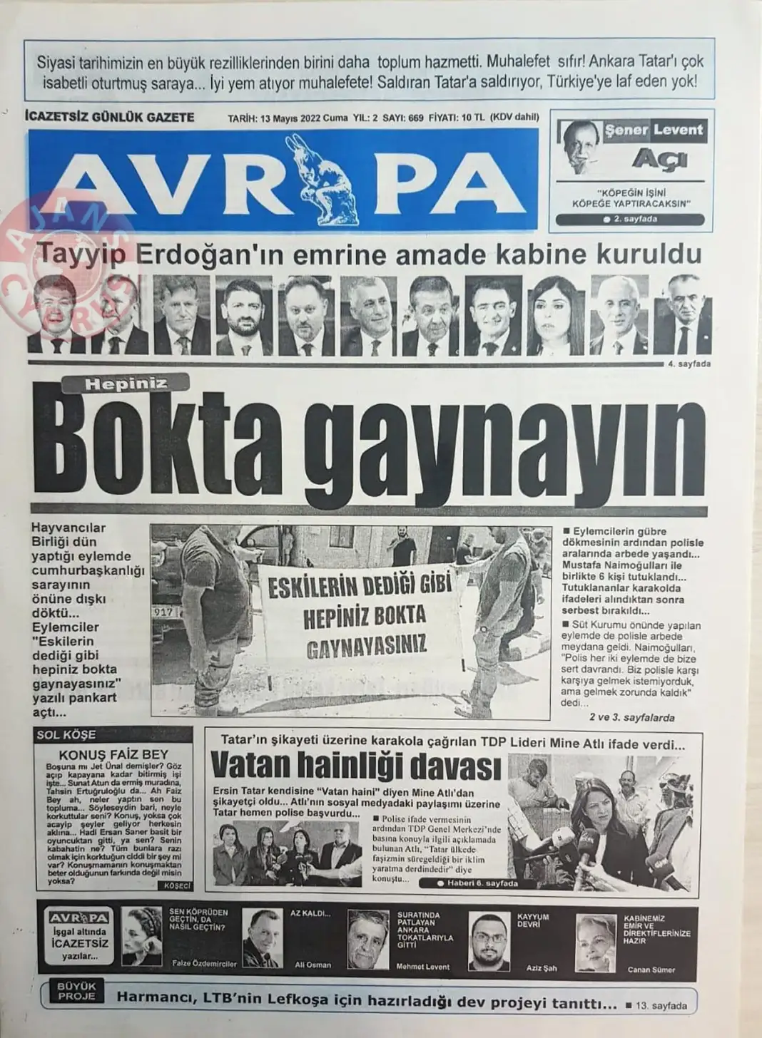 13 Mayıs 2022 Cuma Gazete Manşetleri 11