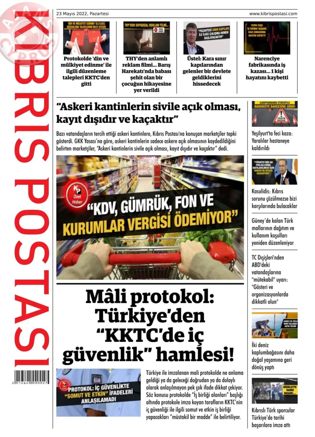 23 Mayıs 2022 Pazartesi Gazete Manşetleri 10