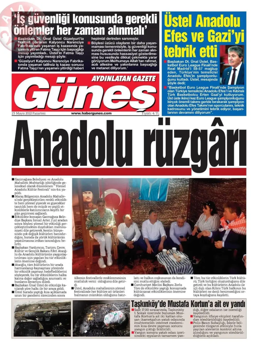 23 Mayıs 2022 Pazartesi Gazete Manşetleri 15