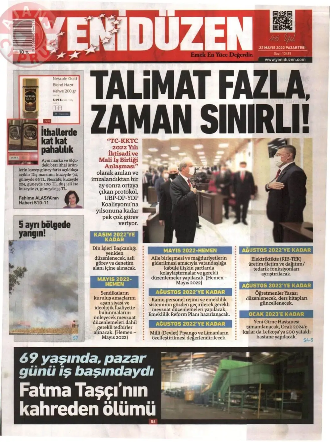 23 Mayıs 2022 Pazartesi Gazete Manşetleri 7