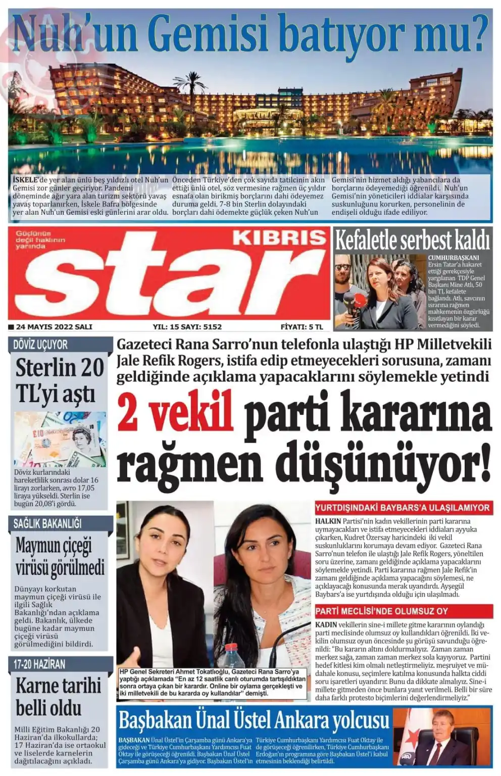24 Mayıs 2022 Salı Gazete Manşetleri 4