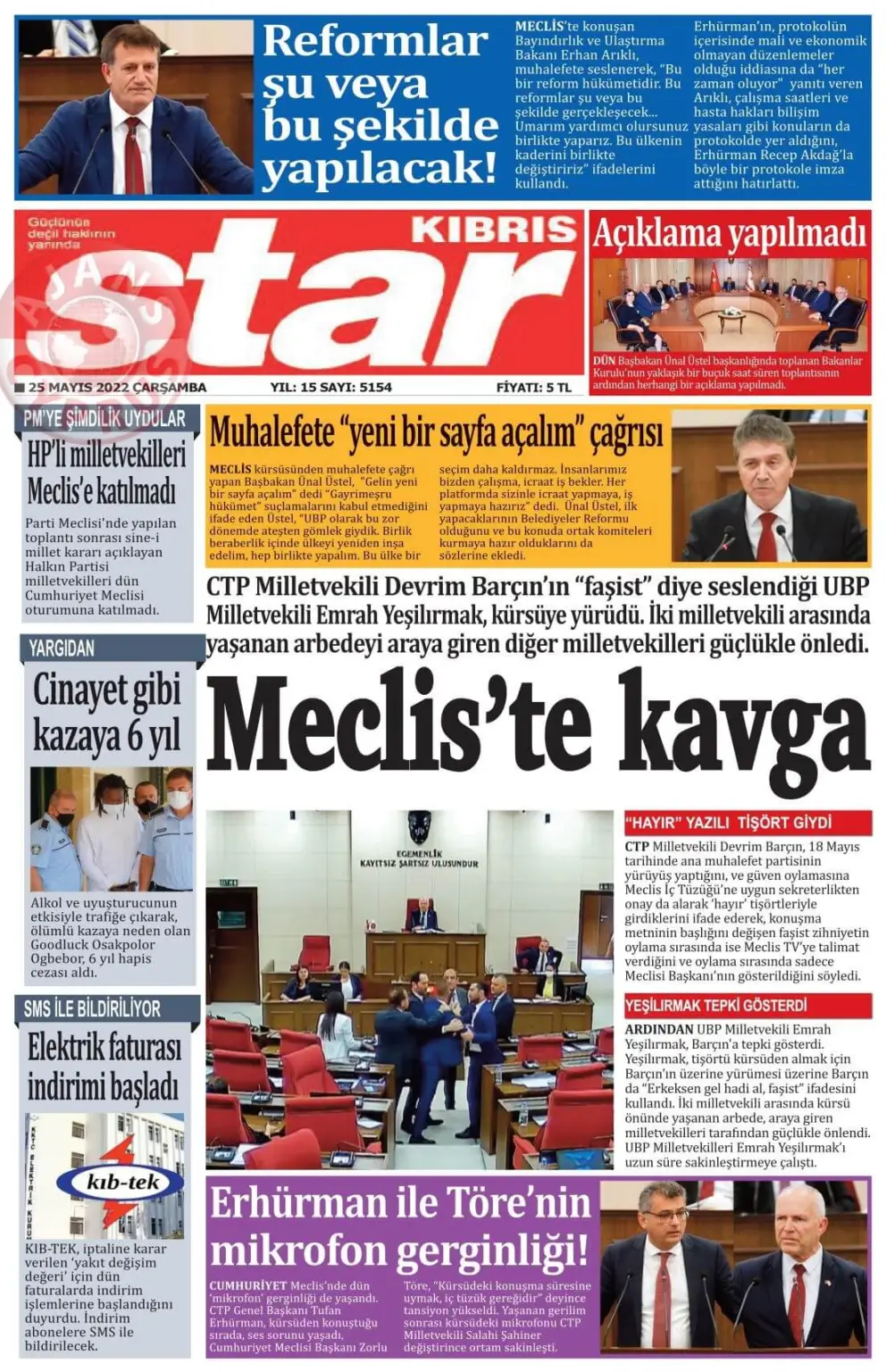 25 Mayıs 2022 Çarşamba Gazete Manşetleri 6