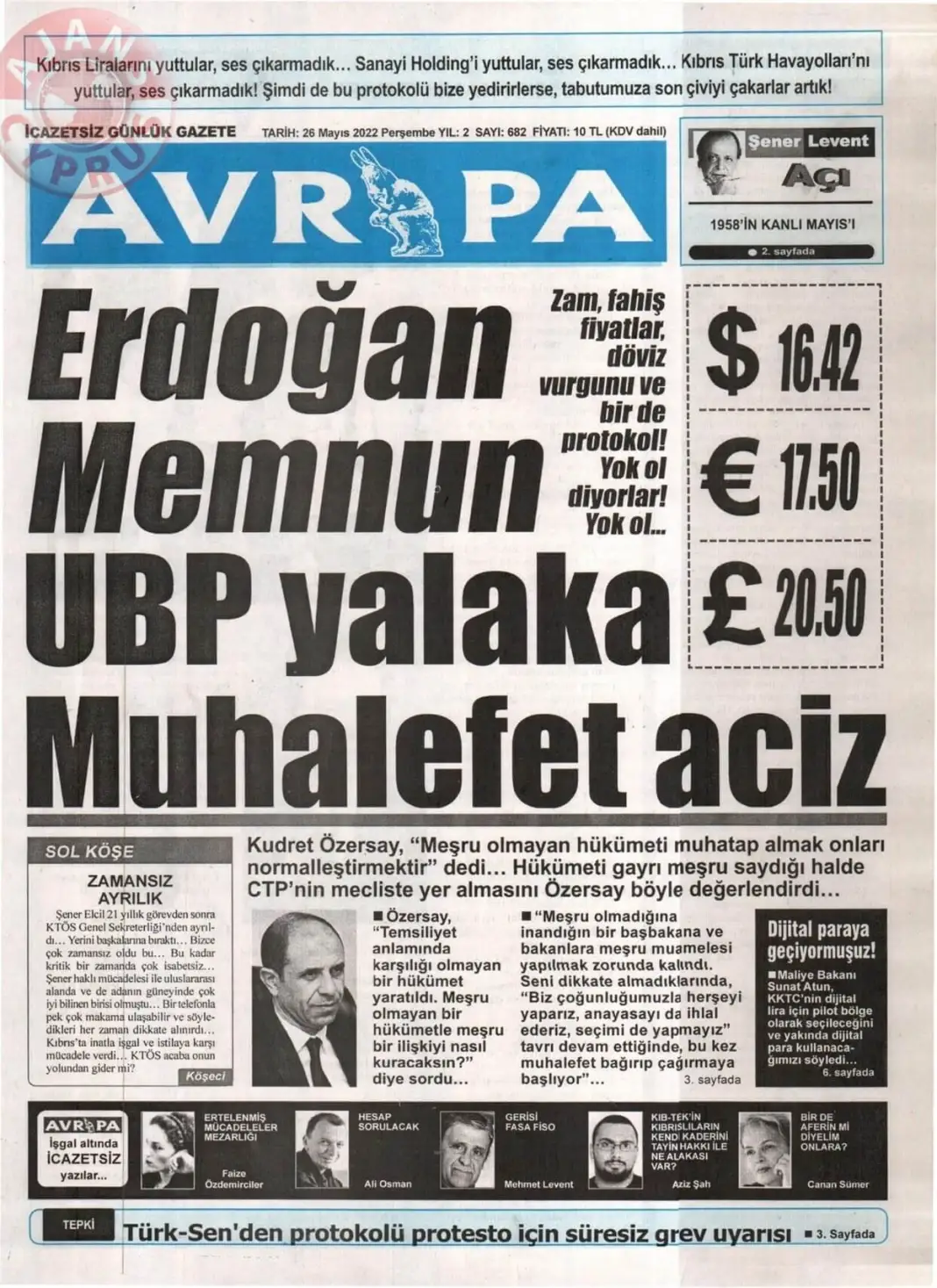 26 Mayıs 2022 Perşembe Gazete Manşetleri 11