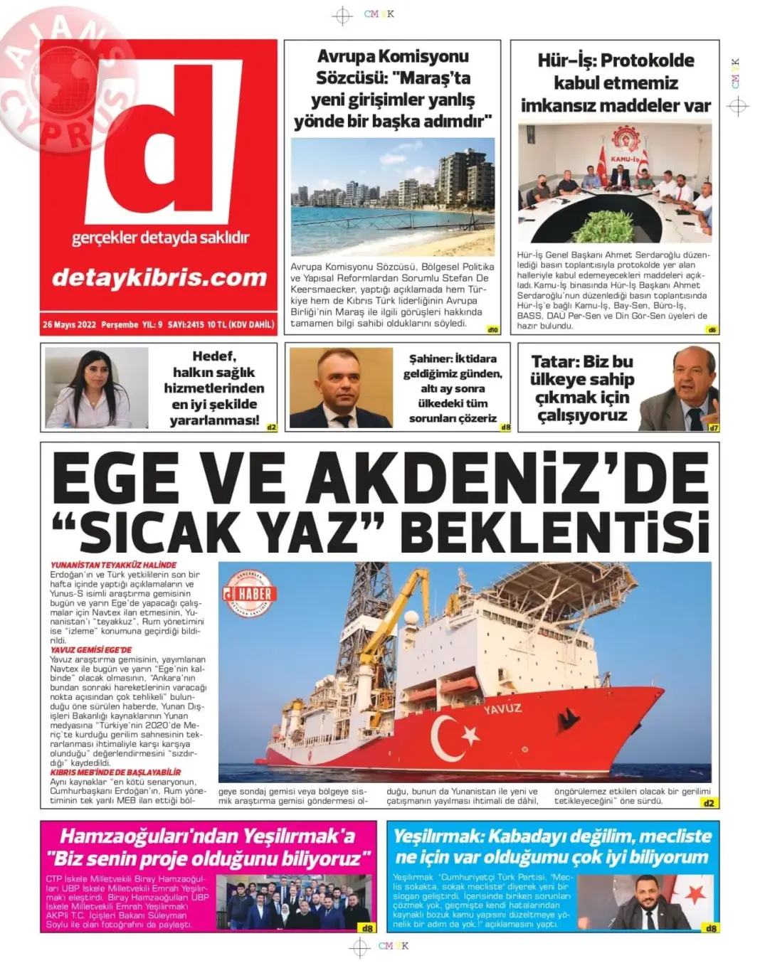 26 Mayıs 2022 Perşembe Gazete Manşetleri 8