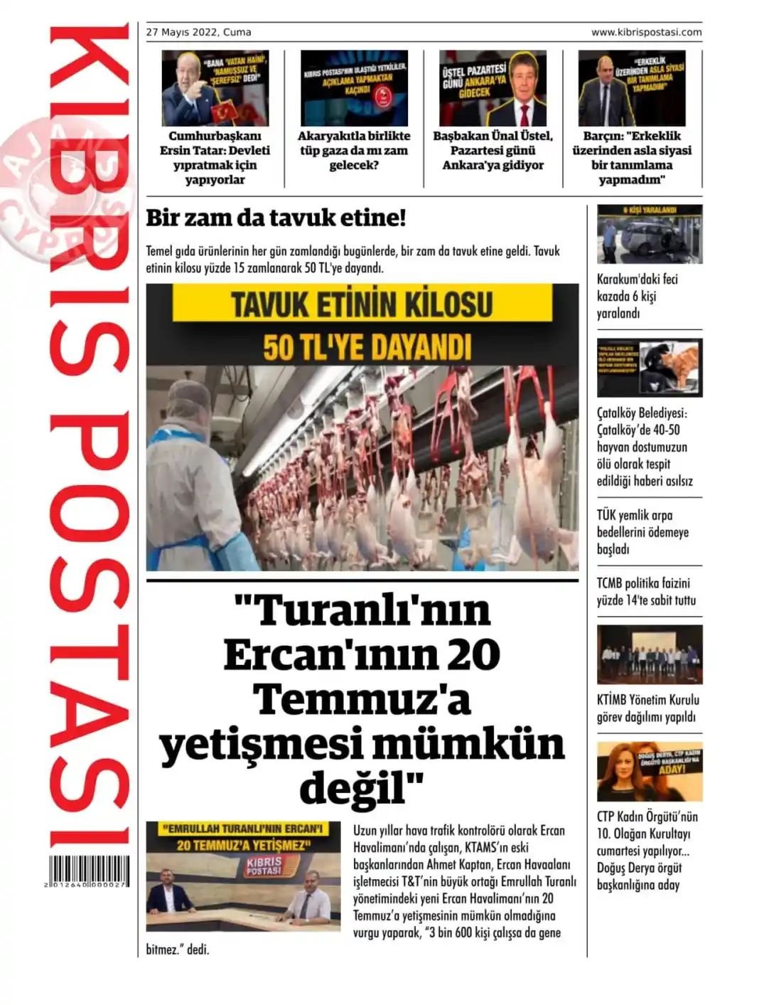 27 Mayıs 2022 Cuma Gazete Manşetleri 13