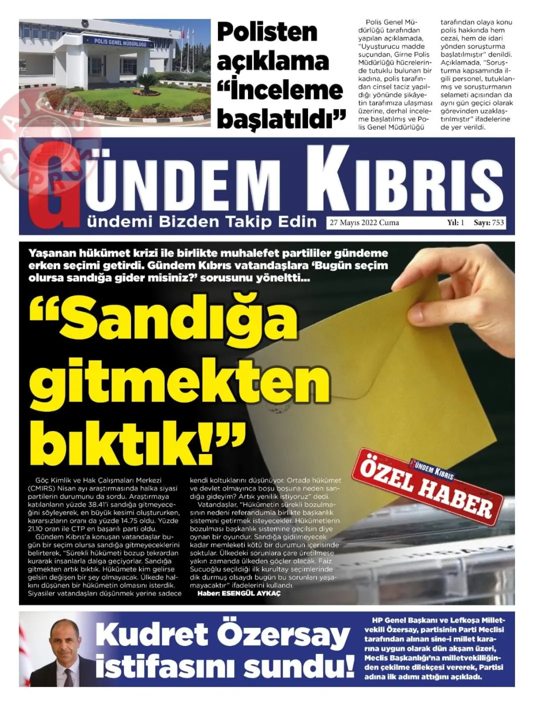 27 Mayıs 2022 Cuma Gazete Manşetleri 15