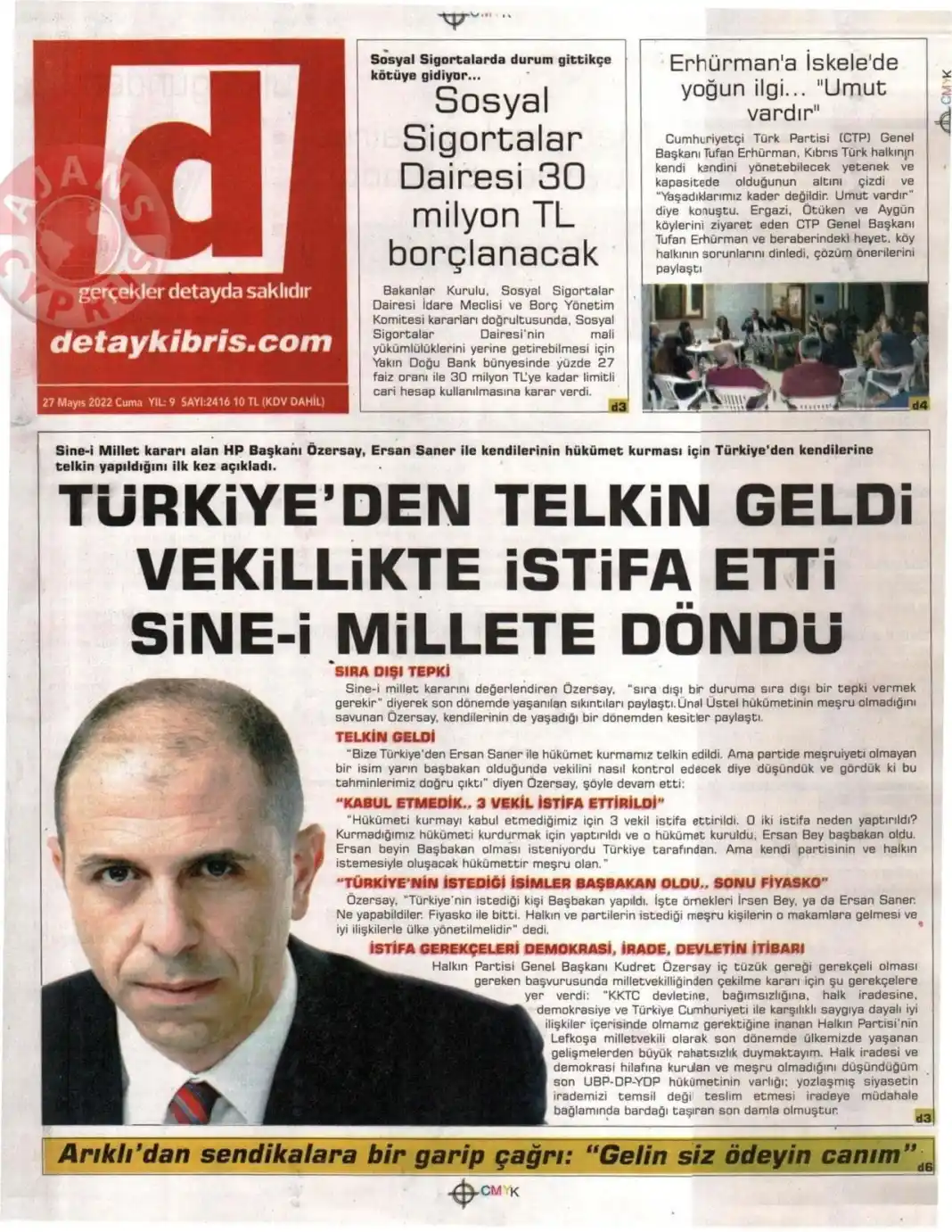 27 Mayıs 2022 Cuma Gazete Manşetleri 8
