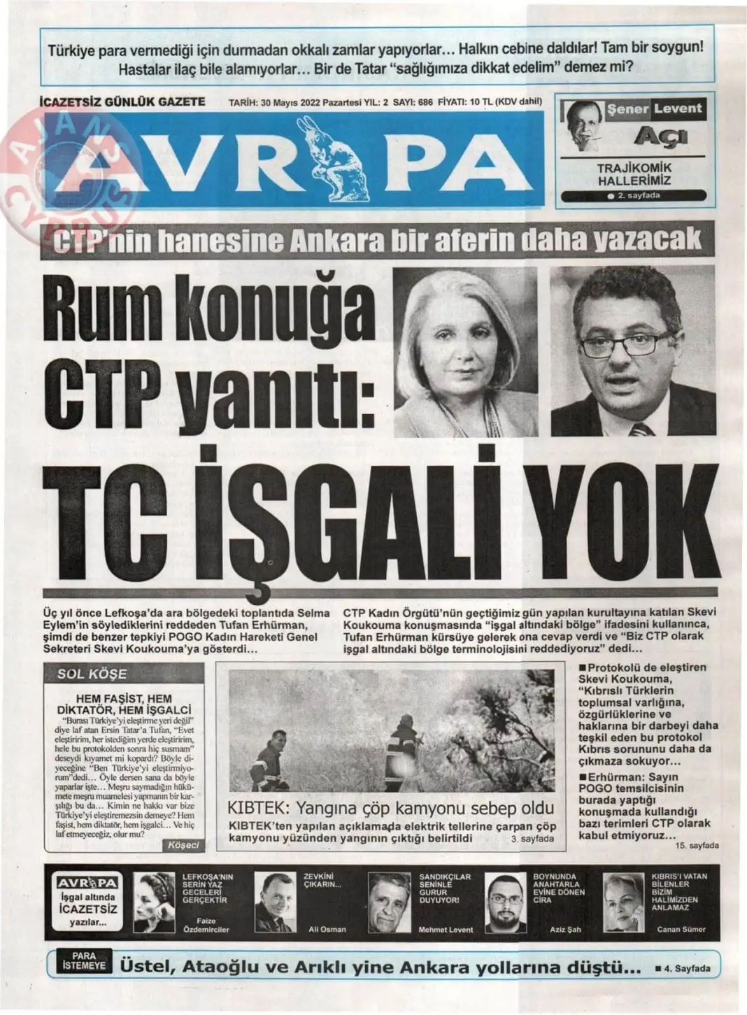 30 Mayıs 2022 Pazartesi Gazete Manşetleri 11