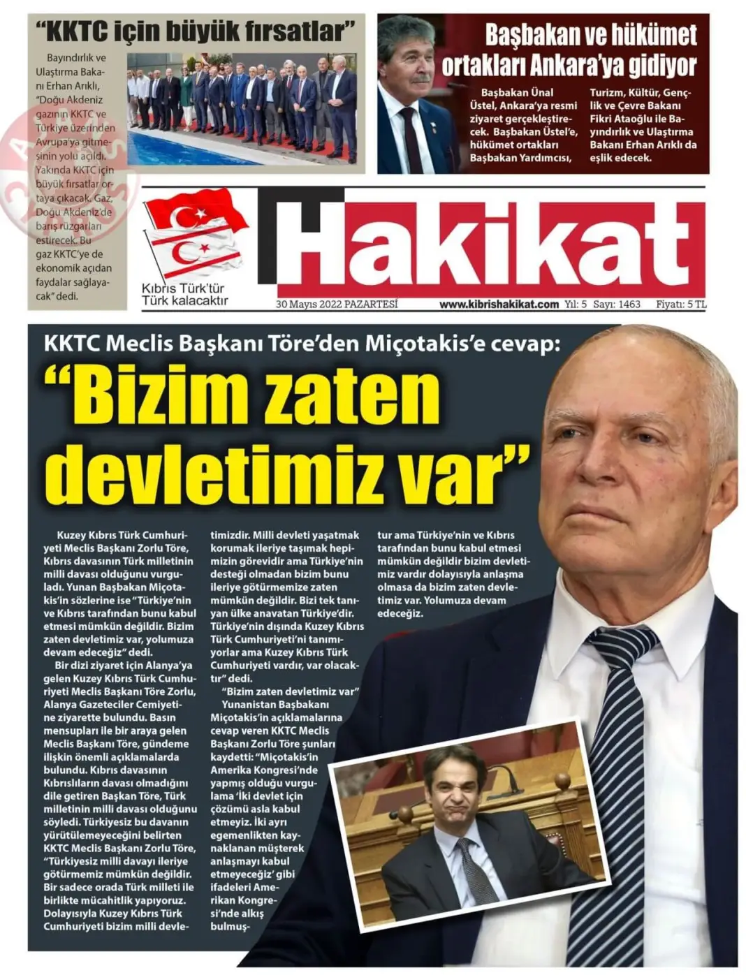 30 Mayıs 2022 Pazartesi Gazete Manşetleri 16