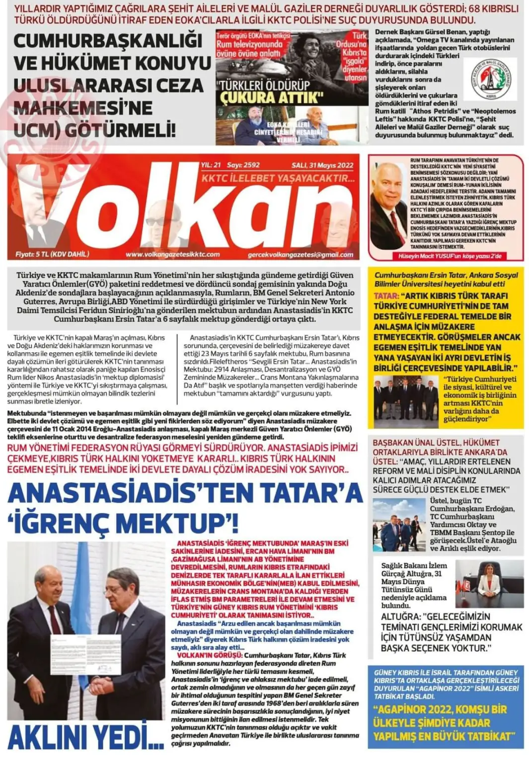 31 Mayıs 2022 Salı Gazete Manşetleri 13
