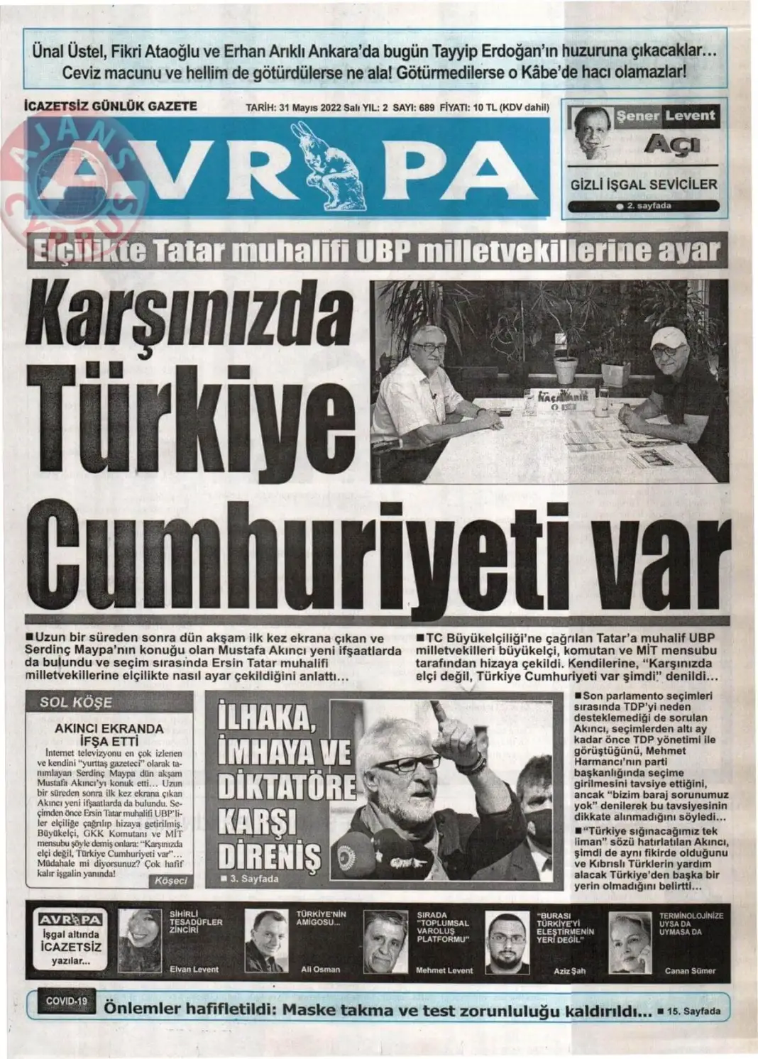 31 Mayıs 2022 Salı Gazete Manşetleri 14