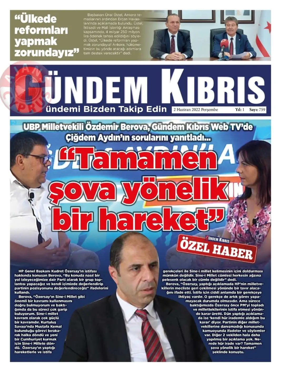2 Haziran 2022 Perşembe Gazete Manşetleri 10