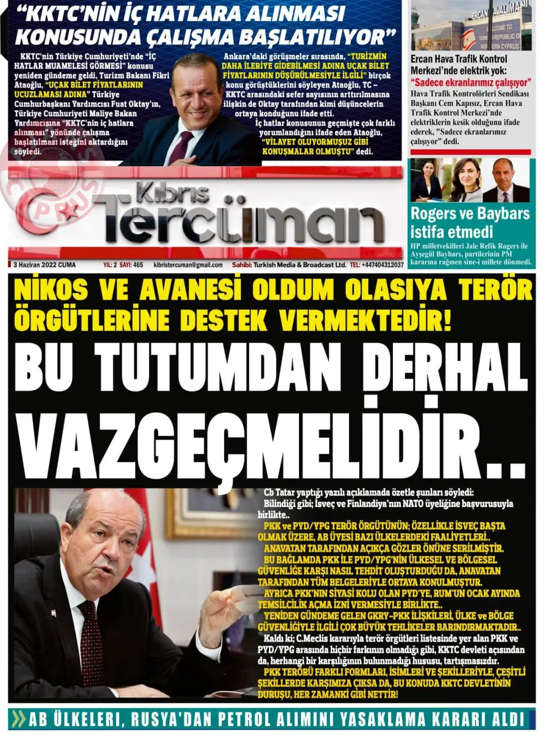 3 Haziran 2022 Cuma Gazete Manşetleri 11