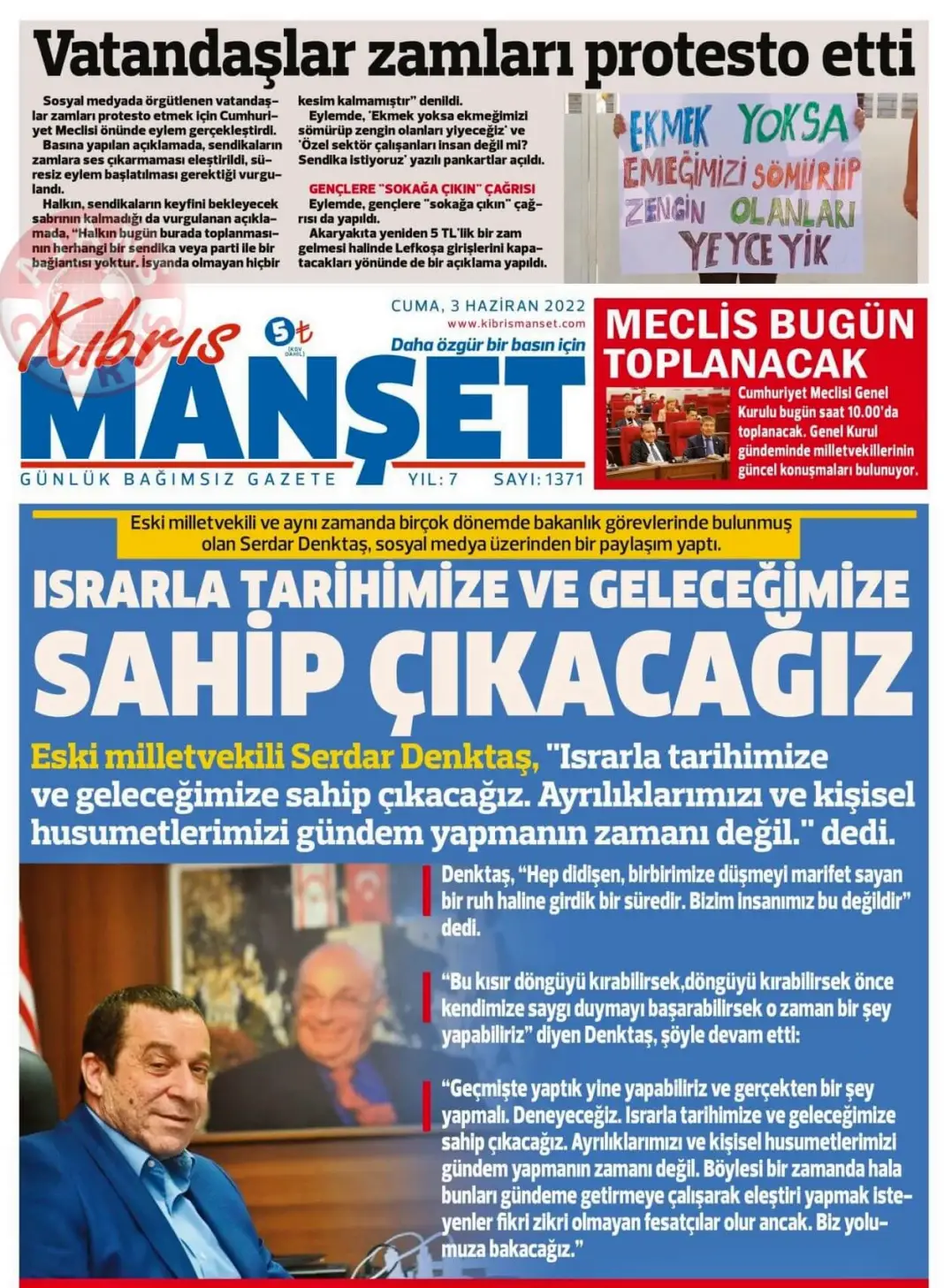 3 Haziran 2022 Cuma Gazete Manşetleri 12