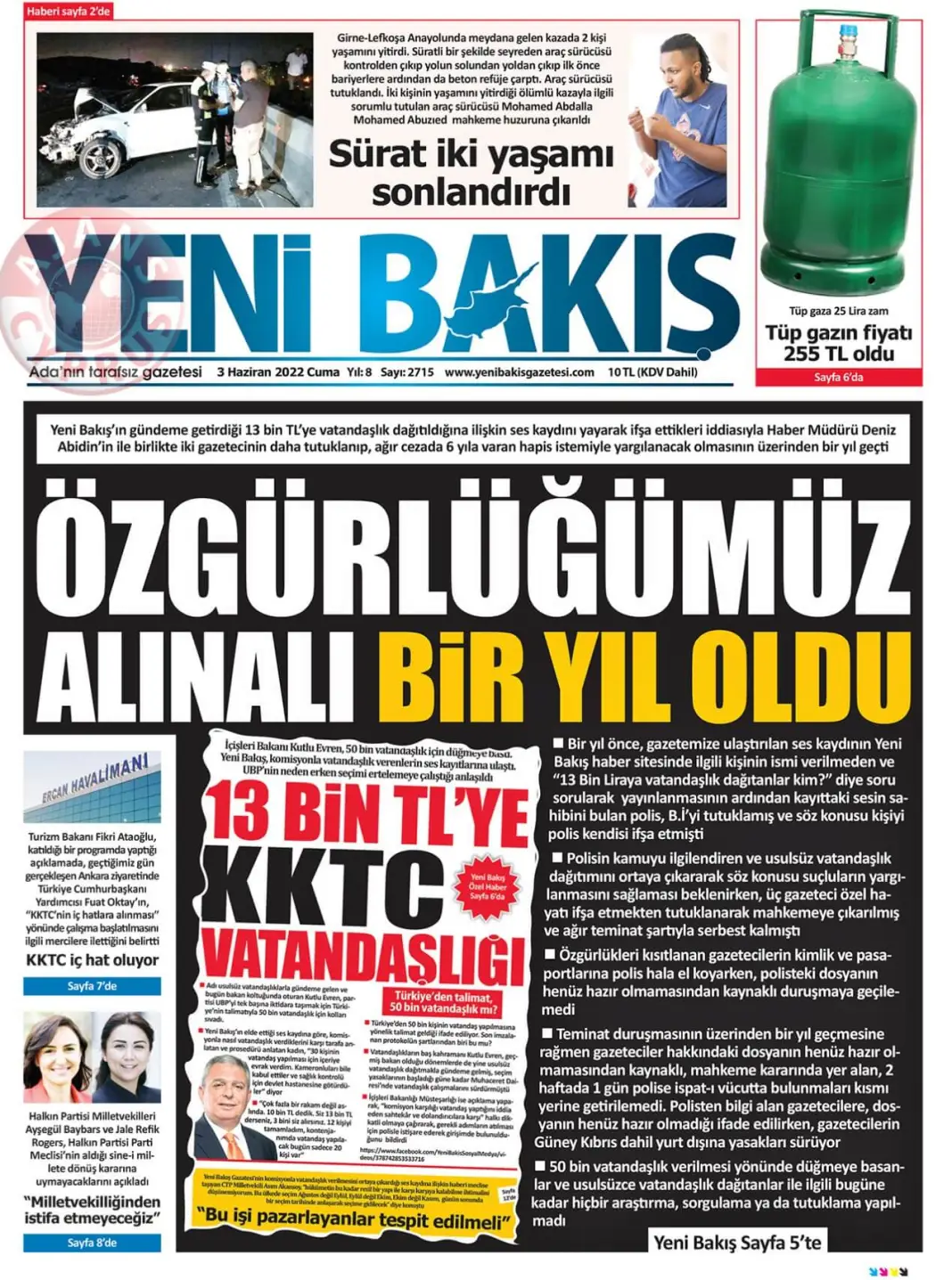 3 Haziran 2022 Cuma Gazete Manşetleri 6