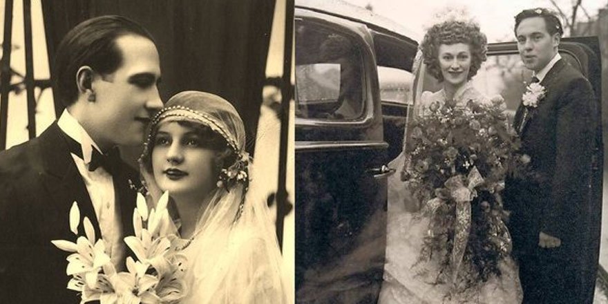 Tarihin tozlu sayfalarından düğün fotoğrafları...