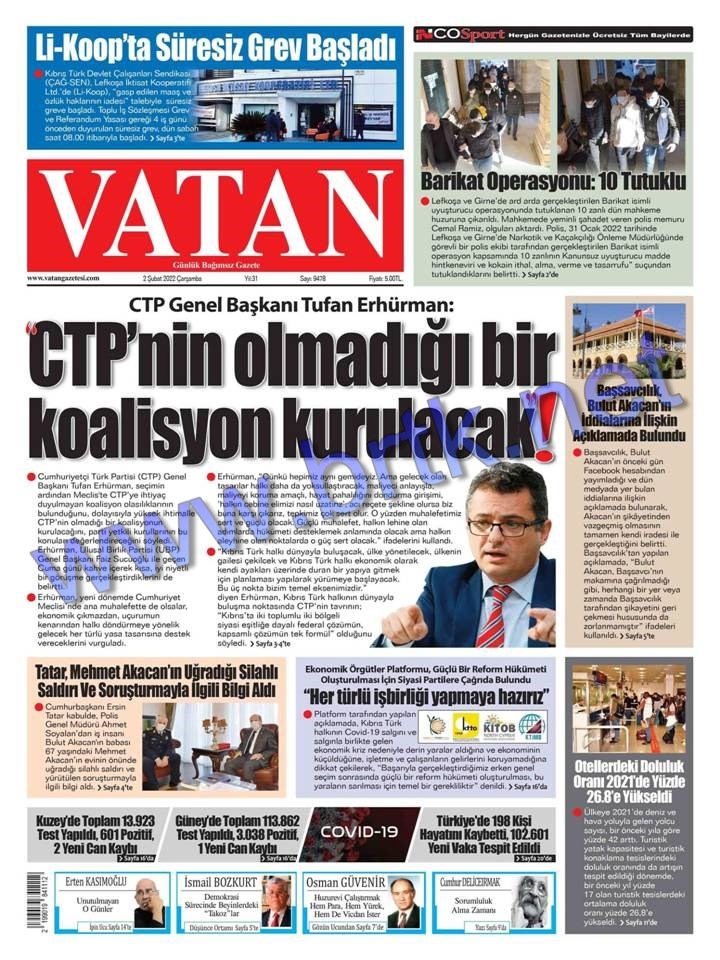 2 Şubat 2022 Gazete Manşetleri 4