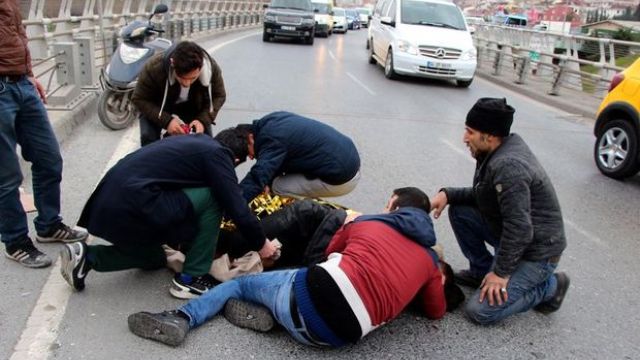 Şişli'de motosiklet kazası