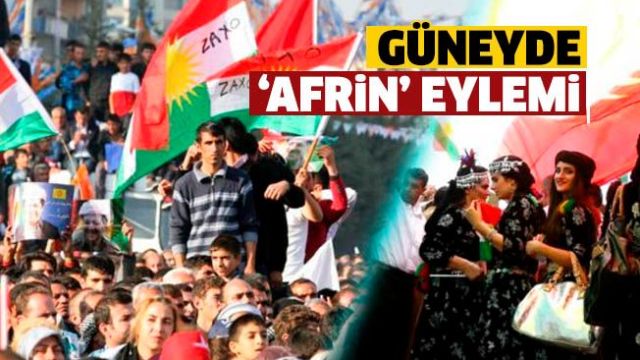 Kürtler, Afrin için protesto eylemi yaptı
