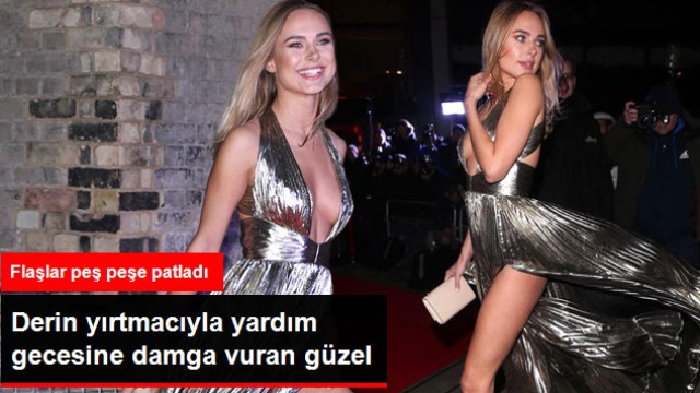 Yardım Gecesine Güzel Modelin Derin Yırtmacı Damga Vurdu