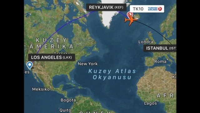 THY'nin Los Angeles uçağı Keflavik'e acil indi