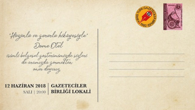 “Dome Otel” belgeseli Salı akşamı Gazeteciler Birliği’nde gösterilecek