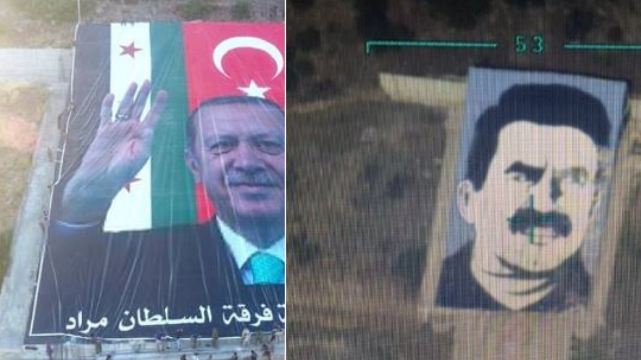 Öcalan posterinin imha edildiği alana Erdoğan posteri