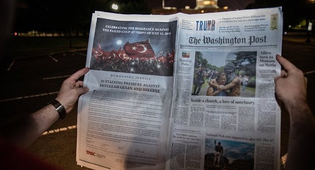 Washington Post'ta tam sayfa FETÖ uyarısı ilanı