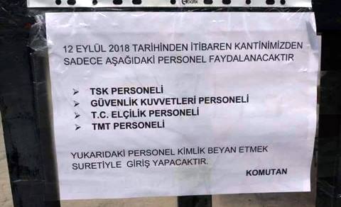 Askeri kantinler sivil halka kapatıldı!