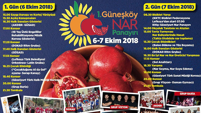 I.Güneşköy Nar Panayırı 6-7 Ekim’de