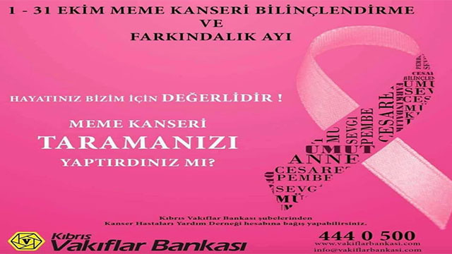 Kıbrıs Vakıflar Bankası, meme kanseri farkındalık ayı kapsamında etkinlik düzenledi