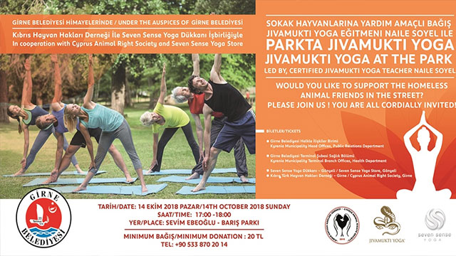 Girne’de sokak hayvanlarına yardım amacıyla “Parkta jivamukti yoga” etkinliği düzenlenecek