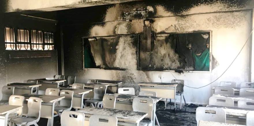 Gazimağusa Meslek Lisesi’nde yangın