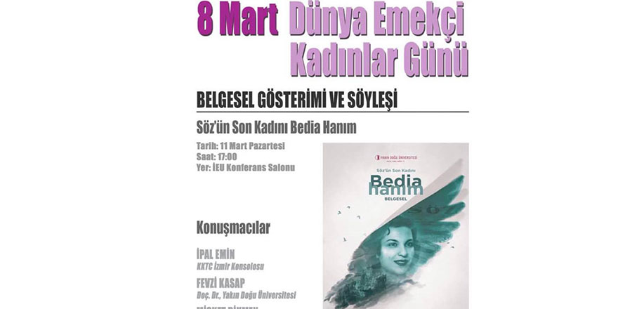 Bedia Hanım" Belgeseli Londra’da ve İzmir'de Gösterilecek…