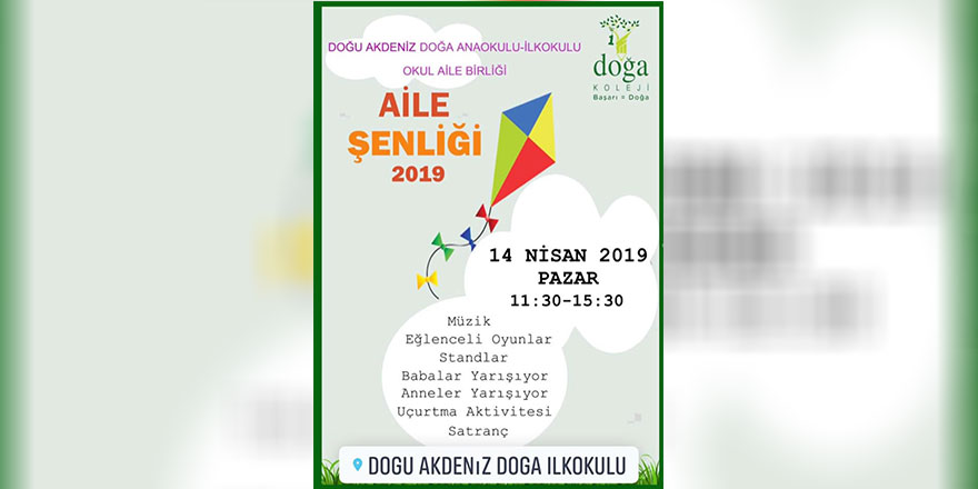 Doğu Akdeniz Doğa Anaokulu-İlkokulu aile şenliği başlıyor