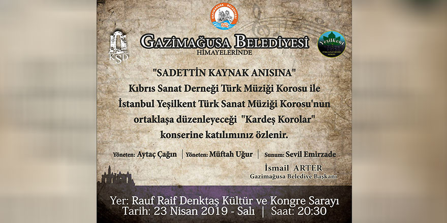 “Sadettin Kaynak” anısına konser