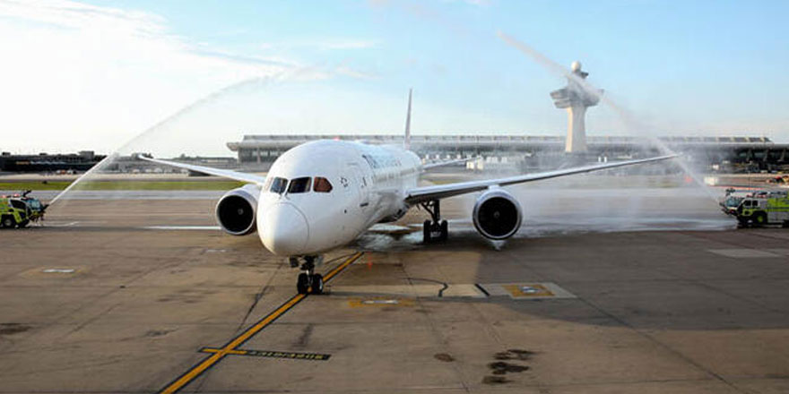 Alkışlarla karşılandı... THY'nin "rüya uçağı" ABD'de